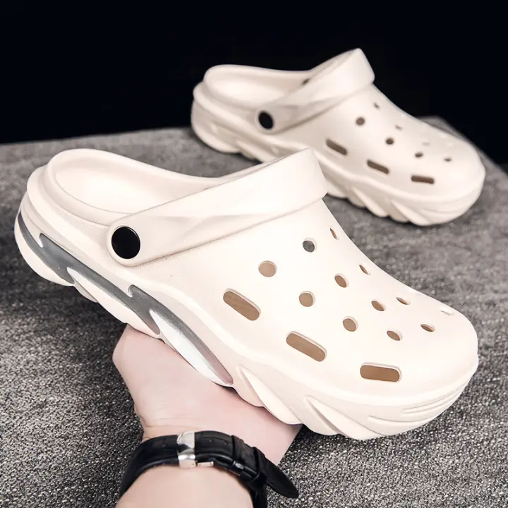 Zuecos informales para hombre, sandalias de moda de lujo, zapatos de jardín, zapatillas de playa al aire libre, calzado Masculino - 1