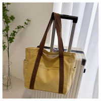 Bolso de mujer de lona de gran capacidad bolso de mano bolso de hombro estudiante universitario bolso versátil bolso de viaje multibolsillo - details 17