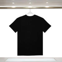 Camiseta Deportiva de Algodón Puro para Hombres Cuello Redondo, Estampado de Logotipo Delantero, Estilo Básico Casual para el Verano - details 7