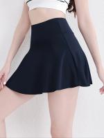 Falda pantalón deportiva para mujer con bolsillo para teléfono, falda pantalón deportiva con dobladillo plisado, tejido elástico de secado rápido para tenis, golf, yoga, baile, ropa deportiva informal - details 4