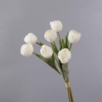 Ramas de tulipán artificiales de 7 cabezas, flor de tulipán de seda hecha a mano de tacto Real, flores falsas realistas, decoración del banquete de boda - details 2