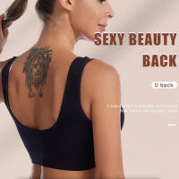 Sports bra women solid color fitness top gym yoga athletic tight workout soft brassiere padded - details 4