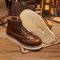 Cuero genuino de alta gama, piel de vaca de primera capa, transpirable, botas de hombre con suela blanda, zapatos de piel de vaca pura. - details 1