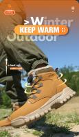 Botas de seguridad para el trabajo para hombre y mujer, zapatos de seguridad protectores impermeables para otoño e invierno, zapatos de trabajo ligeros con punta de acero, talla 47 48 - details 1