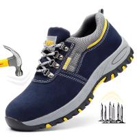 Botas de Trabajo de Cuero con Punta de Acero para Hombres Zapatillas de Protección Indestructibles contra Agujeros Duraderas para Trabajo - details 0