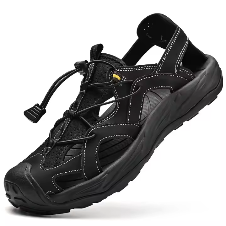 Sandalias de piel de vaca informales de gran tamaño, zapatos de playa de verano para hombres, sandalias deportivas al aire libre, sandalias de montañismo, zapatos creek - 1