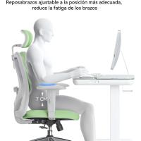 Silla de escritorio para computadora con reposacabezas ajustable y soporte lumbar, respaldo alto, silla ejecutiva giratoria para oficina en casa (azul claro) - details 24