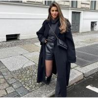 Elegante Abrigo Largo con Cinturón para Mujer Abrigo de Lana de Doble Botón Moda de Calle de Alta - details 9