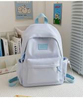 Mochilas simples y versátilesMochila para estudiantes de secundaria Mochila para estudiantes universitarios de gran capacidad Mochila de color sólido de estilo coreano - details 35