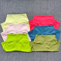 Color sólido mujeres Fitness deportes corto cintura alta Yoga corto ciclismo entrenamiento integral Jog Squat prueba bolsillos internos - details 2
