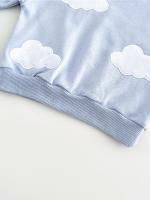 Conjunto de dos piezas de suéter con parche de nube para niños y niñas recién nacidos versión coreana de pantalones casuales de manga larga de otoño para bebés - details 9