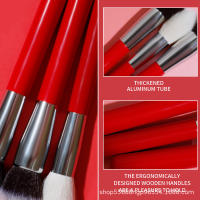 Pinceles de maquillaje de alta calidad al por mayor 30 piezas, juego de maquillaje rojo grande, pelo de animal, pelo de cabra, cepillo - details 10