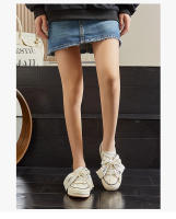Primera capa de cuero de vaca pequeños zapatos blancos nuevo arco solo zapatos casual versátil zapatos de los niños de la plataforma zapatos de las mujeres - details 13