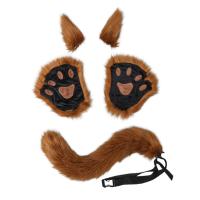 Faux Fur Fox Cat Ears Hair Clip Tail Gloves Set Fluffy Wolf Fox Cosplay Costume Animal Dress Up Fancy Dress Accessories Halloween Role Play Party Costume Couples sex toys - details 9