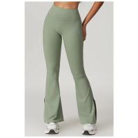 Pantalones acampanados de cintura alta para mujer, pantalones acampanados elásticos para gimnasio, ropa deportiva, botas cortas, mallas de Yoga - details 5