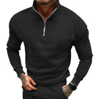 Chaqueta de color liso con cuello alto y media manga larga, para hombre - details 19