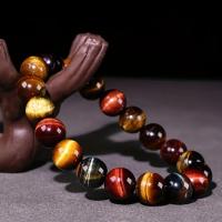 Pulsera de ojo de tigre de color natural para hombres y mujeres, amuleto de buena suerte hecho a mano, joyería Feng Shui - details 8