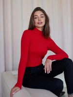 Women autumn winter solid knitted pullovers basic slim sweater undershirt - details 4