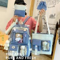 Mochila escolar Kawaii para niños y niñas, bolsa para ordenador portátil, para estudiantes, 5 piezas, 2023 - details 9