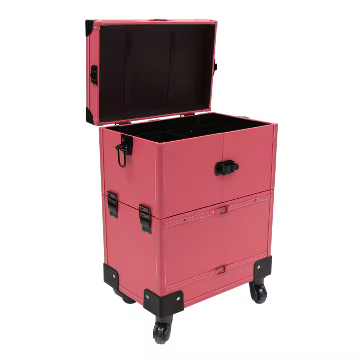 Estuche de Maquillaje Rodante Caja Organizadora de Cosméticos con Espejo Ideal para Artistas - 1