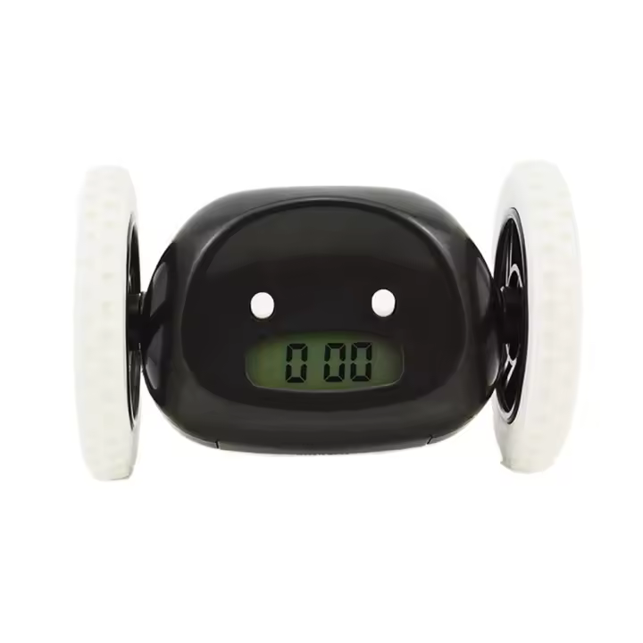 Reloj despertador con rueda móvil mágico creativo, reloj con rueda para correr único y silencioso, despertador perezoso para estudiantes - 1