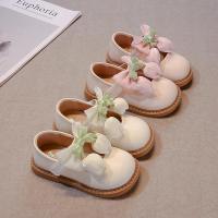 Zapatos de cuero para niños y niñas, zapatillas versátiles informales antideslizantes con lazo de princesa, fondo suave, a la moda, novedad de otoño, 2024 - details 2