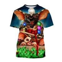 Camiseta con estampado 3D de película de terror navideña Grems para hombre y mujer, camiseta de talla grande con movimiento de monstruo títere, transpirable de secado rápido - details 2