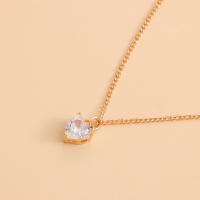 Collar con colgante de circonita y corazón de melocotón de doble capa para mujer, joyería con temperamento, cadena de giro Simple - details 11