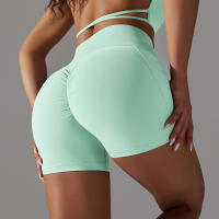 Nessaj-pantalones cortos de yoga para mujer, shorts de cintura cruzada, sensación desnuda, para gimnasio, fitness, a prueba de sentadillas, con paquete - details 7