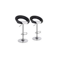 Taburete de Bar Juego de 2, Sillas de Bar Regulables en Altura en Piel Sintética, Taburete de Cocina Giratorio en 360 °   con Respaldo y Reposapiés, Acero Cromado, Gris Claro - details 12