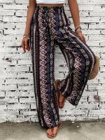 Primavera verano nuevo boho étnico estampado vacacional suelto casual pantalones de pierna ancha - details 3