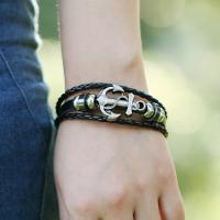 Pulsera de cuero ancla tejida 2025 minimalista multicapa, joyería vintage occidental unisex, regalos para hombre - details 15