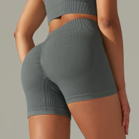 Hamidou-pantalones cortos de Yoga para mujer, Shorts deportivos de cintura alta, sin costuras, con realce de glúteos, para gimnasio, entrenamiento de verano - details 38