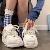 Zapatillas Deportivas con Plataforma Azul Kawaii Zapatos Blancos Coreanos Informales para Mujer - details 0