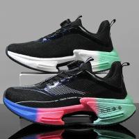 Zapatos para correr con hebilla giratoria para hombre, zapatillas gruesas a la moda para mujer, calzado para correr con parte inferior gruesa Unisex, calzado sin cordones para exteriores para niños - details 17