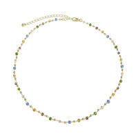 Gargantilla de Acrílico Colorida Collar de Cadena de Abalorios Dorados Estilo Vintage de Cristal - details 5
