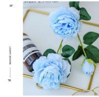 Ramo de flores artificiales de peonía de 3 cabezas, estilo europeo, decoración del hogar, jardín, sala de estar, suministros de fiesta de boda, flores falsas - details 8