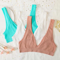 Sujetador sin costuras con cuello profundo para mujer, lencería sexy inalámbrica, bragas para dormir, sujetador push-up unisex, top corto. - details 5