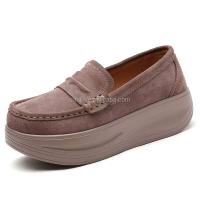 Nuevos zapatos de plataforma de mujer de alta calidad, mocasines sin cordones con aumento de altura talla 42, zapatos de cuero informales para mujer, zapatos suaves - details 0
