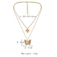 Collar de Mariposa Vintage Cadena de Serpiente de Acero Inoxidable Dorado - details 23