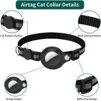 Collar para gato ajustable reflectante Breakaway con soporte para AirTag y campana – Collar de seguridad impermeable para gatitos/adultos - details 2
