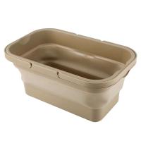 Caja de almacenamiento de plástico plegable para picnic, cesta de picnic plegable para acampar de gran capacidad con mango de portavasos doble de 16L - details 3