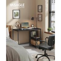 Escritorio con 2 Estantes a la Izquierda o a la Derecha, Mesa de Trabajo, para Salón Oficina, Estructura de Acero, Industrial, Marrón Rústico y Negro Tinta LWD55X - details 26