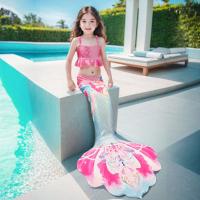 Conjunto de Traje de Baño de Sirena Cola de Pez para Niños Three Pieces de Primavera Caliente Bikini - details 4