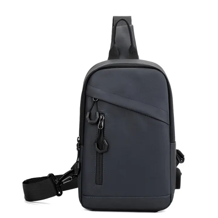 Bolso informal con tirantes laterales para hombre, bolso de pecho de Color sólido, bolso de hombro masculino, bolso deportivo, bolso cruzado para teléfono Oxford, deporte - 1