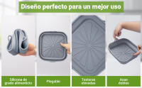 Accesorios de Silicona para Freidora de Aire y Microondas Utensilios de Cestas Cuadradas Reutilizables para Cocina y Comedor - details 3
