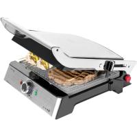 Parrilla Eléctrica de Piedra Revestida Placas Extraíbles y Reversibles, Apertura de 180ª, Superficie Amplia 2200 W, Acero Inoxidable - details 0