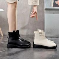Botines antideslizantes de piel auténtica para mujer, botas cortas de estilo británico, estilo Chelsea, para invierno, 2024 - details 0