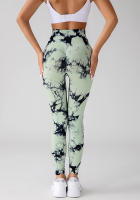 Leggings deportivos de tie dye con abertura escalonada lado inconsútil - details 12