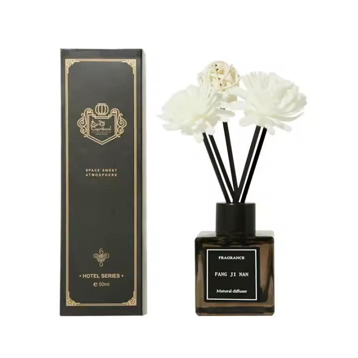 Difusor de Incienso Esencial de 50ml Aromaterapia para el Hogar y el Hotel con Aroma a Lavanda Rosa Limón Sin Fuego, Aromaterapia de Ratán - 1